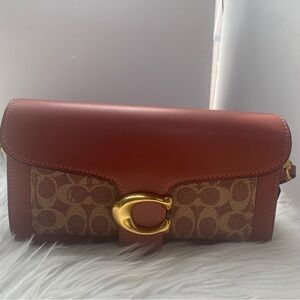 Coach Brown and Gold Signature Clutch